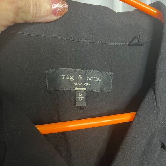 Rag & Bone Avery Viscose Camp Shirt Black Size M - Picture 5 of 13